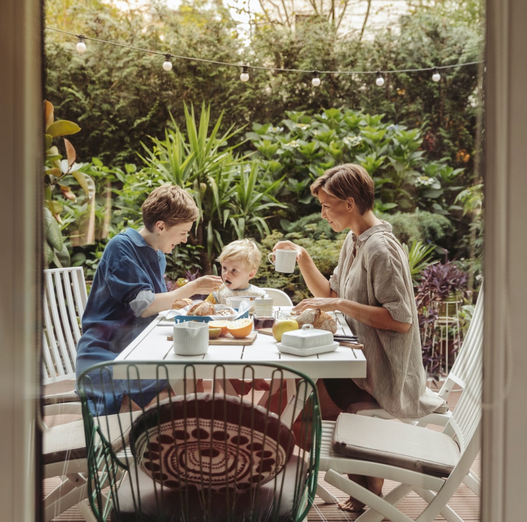 Family enjoying their holiday