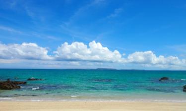 Boliger ved stranden i Ginoza