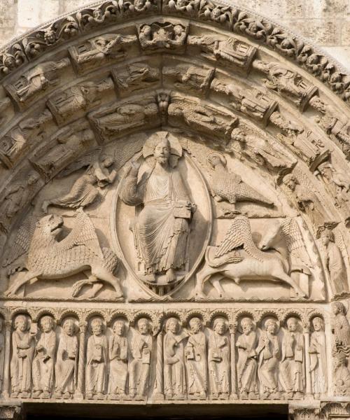 Kaunis näkymä kaupunkiin Chartres
