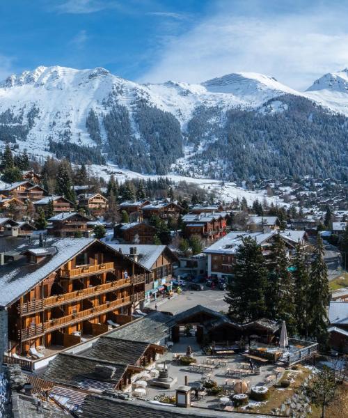 Krásný pohled na město Verbier