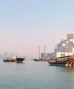 En smuk udsigt over Qatar