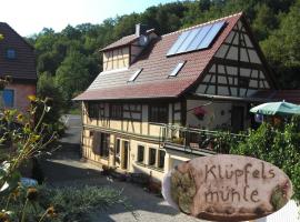 Zemu izmaksu kategorijas viesnīca Ferienwohnung Klüpfelsmühle pilsētā Schonungen