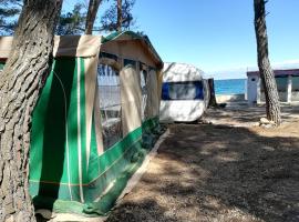 Caravan near the sea, campground in Ugljan