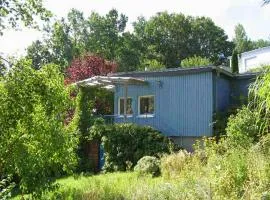 blaues Haus am See