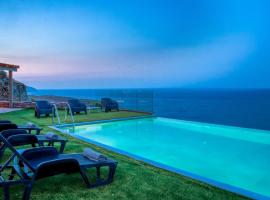 Anastasis Luxury Villa Andros With Heated Pool ที่พักให้เช่าติดทะเลในSinétion
