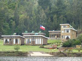 Caba&ntilde;as rio chovellen, alojamiento con onsen en Curanipe
