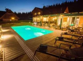Chalet Schäfer s vyhřívaným bazénem se slanou vodou a saunou