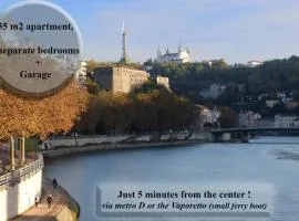T3 55m2 & Garage, proche Saône, et 5 min Vieux Lyon via Metro D