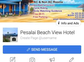 Pesalai Beach View Hotel, hotel in Mannar