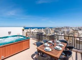 Seashells Sea View Penthouse with private Hot Tub & large sunny terrace with stunning views - by Getwaysmalta