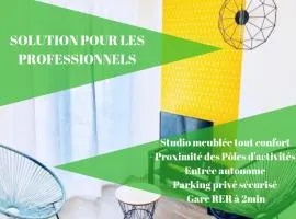 BtoBed - Location Professionnelle - Studio Confort Parking Gratuit Villepinte - Proche Parc des Expositions et Aéroport CDG