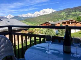 Appartement cosy et chaleureux à Megève avec vue sur le Mont Blanc, departamento en Demi-Quartier