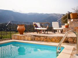 Stone Built Villa Galatia, Poolside & Perfect View, cheap hotel in Karés