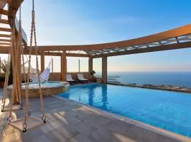 Minimalist Mediterranean Blue key Villa with Sea View & Infinity Heated Pool