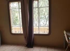 one bedroom with attached bathroom