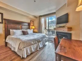 Steps to skiing, hotel room, mountain views, shared hot tub, sauna, steam room, fitness room 223A