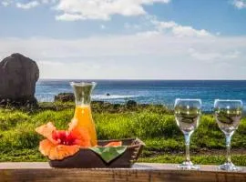 Ngahu alojamiento y desayuno con vista al mar en Rapa Nui