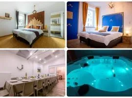 Zythogite, 23 personnes, 9 chambres, 6 salles de bain, bbq, jacuzzi, jardin, billard