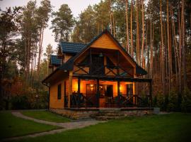 Domek w lesie nad zalewem, huisdiervriendelijk hotel in Chańcza