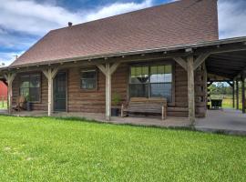 Rustic Carmine Log Cabin with Covered Porch on Farm!, hotel with parking in Carmine