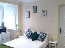 London luxury en-suite double room, private door, park free, tram, tube!, hotel keluarga di Mitcham