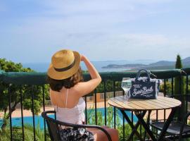 STUDIO POOL HOUSE 2 ETOILES VUE MER PANORAMIQUE AMAZING SEA VIEW WIFI LINGE LINEN INCLUS AIRCONDITIOn