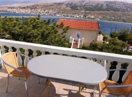 2 bedrooms appartement at Pag 100 m away from the beach with sea view enclosed garden and wifi