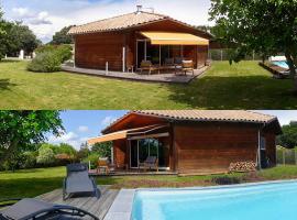Superbe Maison Ossature Bois avec Piscine au Calme、Port-de-Lanneの別荘