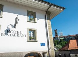 Le Sauvage, hotel near Jo Siffert Fountain by Jean Tinguely, Fribourg