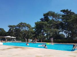 " CasitaCuriosa " chalet op camping met buitenzwembad, hotel in Balen