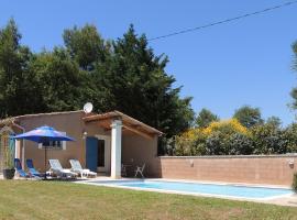 Typical house of South East France with blue shutters, hotel Buissonban