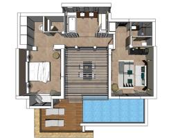 Excellent Halkidiki Villa Ocean Villa 1 1 Bedroom Stunning Sea Views: Ammouliani şehrinde bir otel