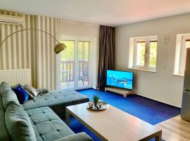 Słupsk forest PREMIUM HOTEL APARTAMENT M6 - Kaszubska street 18 - Wifi Netflix Smart TV50 - two bedrooms two extra large double beds - up to 6 people full - pleasure quality stay, hotel a Slupsk