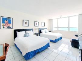 Oceanfront studio with ocean view, easy beach access and free parking!, hotelli Miami Beachillä