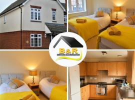 B and R Serviced Accommodation Amesbury, 3 Bedroom House with Free Parking, Super Fast Wi-Fi 145Mbs and 4K smart TV, Archer House, holiday rental in Amesbury