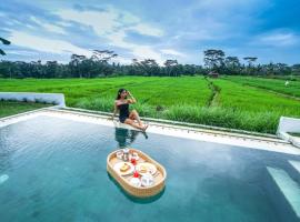 2 BR Villa with open view of rice paddies & sunset, hotel amb piscina a Gianyar