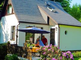 Holiday home in Saxony with private terrace, hotel with parking in Schlettau