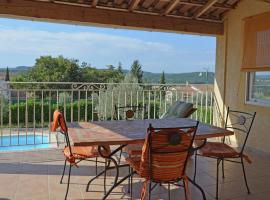 Villa with swimming pool and valley view, hotel in Cornillon