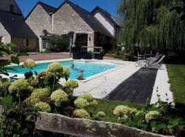 Former customs house with large garden and private pool 4 km from Chinon, hišnim ljubljenčkom prijazen hotel v mestu La Roche-Clermault