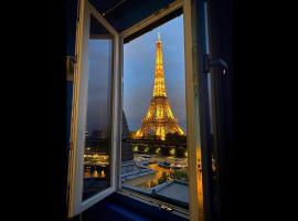 Eiffel Tower romantic view, hotel near Eiffel Tower, Paris