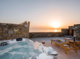 Gorgeous Studio In Cycladic Architecture Overlooking The Aegean, hotel murah di Houlakia