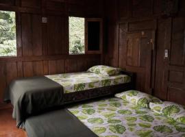 Rumah Kayu Joglo Yudhistira, tepi sungai, 2BR, chalet de monta&ntilde;a en Sleman