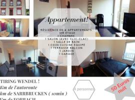 Appartement complet, hotel en Stiring-Wendel