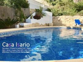 Charming Villa in Montemar with private, heated pool and sea views