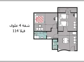 First floor chalet 4 VILLA 114 2bed rooms and 2 bathrooms Green Beach