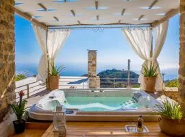 Comfortable house with sea view in Anatoli + jacuzzi