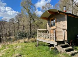 Cosy woodland off grid Shepherds Hut - Hazel, holiday home in Castle Douglas