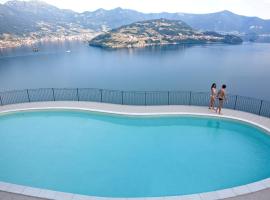 Cherubino - stunning lake view with swimming pool、Parzanicaのアパートメント