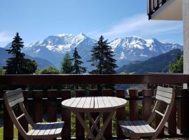 Appartement Saint Gervais les Bains vue imprenable Mont Blanc, hôtel à Saint-Gervais-les-Bains
