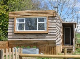Cosy and rural Lodge at Goldhill Glamping, hotel que accepta animals a Shaftesbury